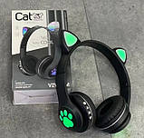 Бездротові дитячі Bluetooth навушники Cat Ear VZV-23M з котячими вушками Чорні, фото 2