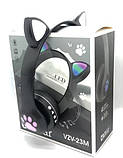 Бездротові дитячі Bluetooth навушники Cat Ear VZV-23M з котячими вушками Чорні, фото 5