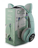 Бездротові дитячі Bluetooth навушники Cat Ear VZV-23M з котячими вушками Зелені, фото 5