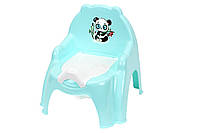 Детский пластиковый Горшок кресло со спинкой классический горшок-стульчик для ребенка туалетный Голубой