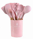Набір кухонних предметів Silicone kitchen utensils set 12 предметів Рожевий, фото 8