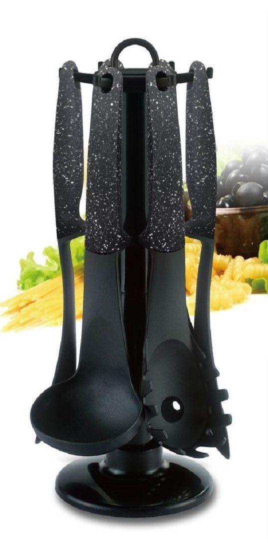 Набір кухонний на стійці Royalty Line RL-U06 із 7 предметів набір кухонного приладдя чорний, фото 1