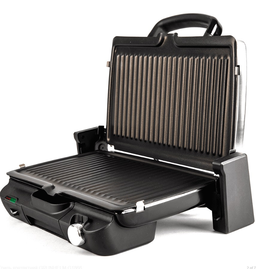 Притискний контактний гриль Grunhelm G1866 електрогриль для дому 1800 Вт, фото 1