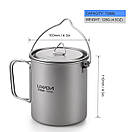 Титанова піч щепочниця туристична Tomshoo та титановий казанок Lixada titanium 750 мл зі складними ручками для походу туризму, фото 3