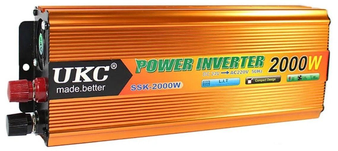 Перетворювач постійного струму 2000 W UCK SSK-2000W AC/DC інвертор для автомобіля 12В-220 В