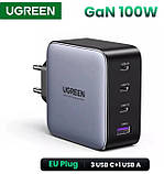 Універсальний портативний швидкий зарядний пристрій Ugreen CD226 GaN 100 W 3C1A на 4 USB, фото 7