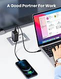 Зарядний пристрій Ugreen CD244 USB-A + 2 x USB-C 65 Вт GaN Tech Fast Charger Сірий, фото 6