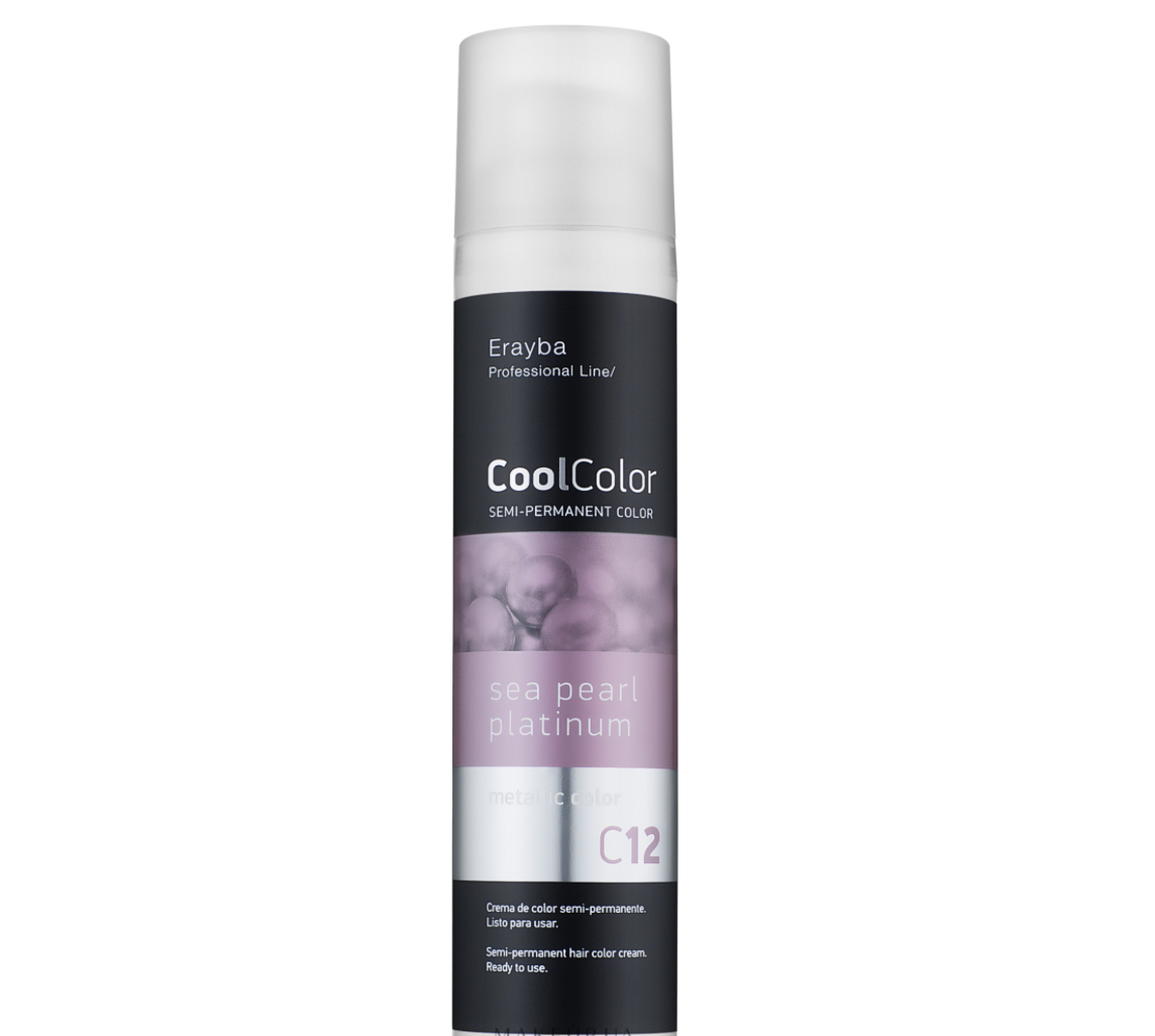 Erayba Cool Semi-permanent Hair Color Cream 100 ml Семіперманентна крем-фарба для волосся C12-Sea Pearl Platin