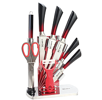 Набор ножей для кухни с подставкой Bohmann BH 8004-09 кухонные ножи и подставки красный