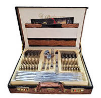 Набор столовых приборов Bachmayer 7290-BM из 72 предмета в подарочном чемодане на 12 персон ложки, вилки, ножи