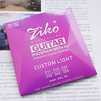 Струны Ziko Custom Light DP-011 (.011/.050) Phosphor Bronze (Фосфорная бронза)