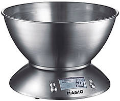 Кухонні настільні електронні ваги для зважування продуктів Magio MG-695 з чашею до 5кг ваги для будинку