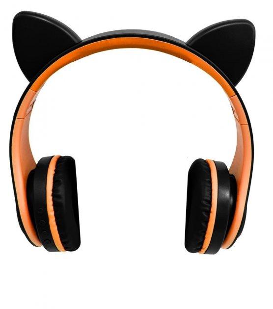 Бездротові дитячі навушники CAT EAR YW-018 з котячими вушками з підсвічуванням MP3 MicroSD FM-радіо чорний