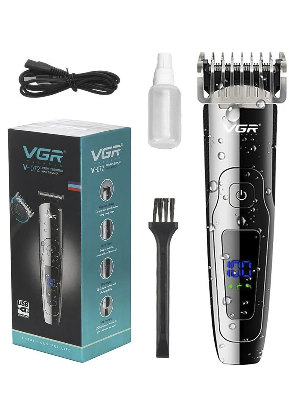 Професійна Машинка для стриження волосся VGR V-072 USB-стритки бороди та вусів, фото 1