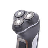 Чоловіча електробритва для бороди ROZIA HT-902 роторна акумуляторна електро бритва для чоловіків, фото 2