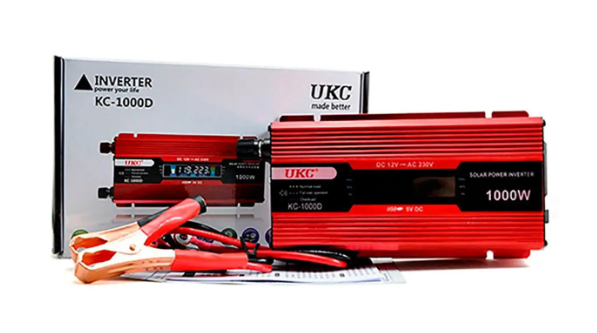 Перетворювач постійного струму UKC 12V-220V 1000W LCD KC-1000D інвертор для автомобіля 12В-220В