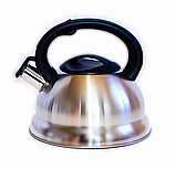 Чайник із нержавіючої сталі Stenson MH-0237 3 л для газової плити зі свистком нержавіюча сталь, фото 2