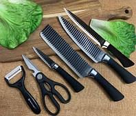 Универсальный набор ножей для кухни Swiss Family SF 008 кухонные ножи с мраморным покрытием