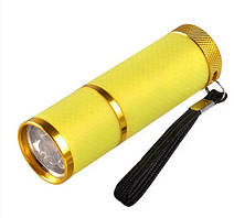 УФ ліхтарик для сушіння гель лаку нігтів для манікюру та педикюру на батарейках Жовтий