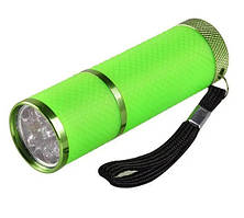 УФ ліхтарик для сушіння гель лаку нігтів для манікюру та педикюру на батарейках Зелений