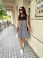 Стильна жіноча літня сукня-сарафан вільного крою із завищеною талією "Торі"-розмір: 42-44