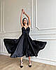 Вечірня жіноча сукня міді з корсетним ліфом та пишною спідницею з королівського атласу Sms8404, фото 9