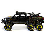 Машинка металева дитяча Ford Raptor з мотоциклом позашляховик, чорна, Автоексперт, 1:24, світло, інерція, відкриваються двері,, фото 2