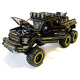 Машинка металева дитяча Ford Raptor з мотоциклом позашляховик, чорна, Автоексперт, 1:24, світло, інерція, відкриваються двері,, фото 7