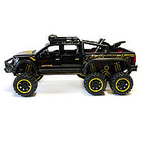 Машинка металева дитяча Ford Raptor з мотоциклом позашляховик, чорна, Автоексперт, 1:24, світло, інерція, відкриваються двері,, фото 2