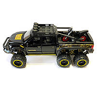 Машинка металева дитяча Ford Raptor з мотоциклом позашляховик, чорна, Автоексперт, 1:24, світло, інерція, відкриваються двері,, фото 4