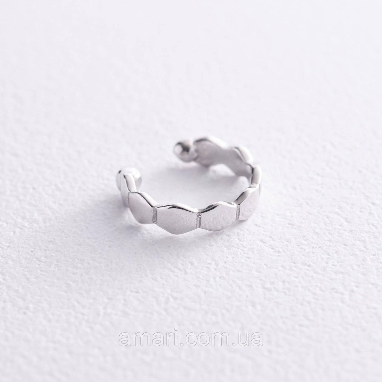 Сережки — кафа "Грані" в білому золоті с08163, фото 1