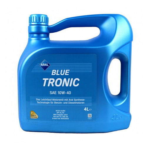 Моторна олива ARAL Blue Tronic 10w-40 4л напівсинтетичне SL/CF  A3/B4 VW 501 01/505 00 MВ 229.1