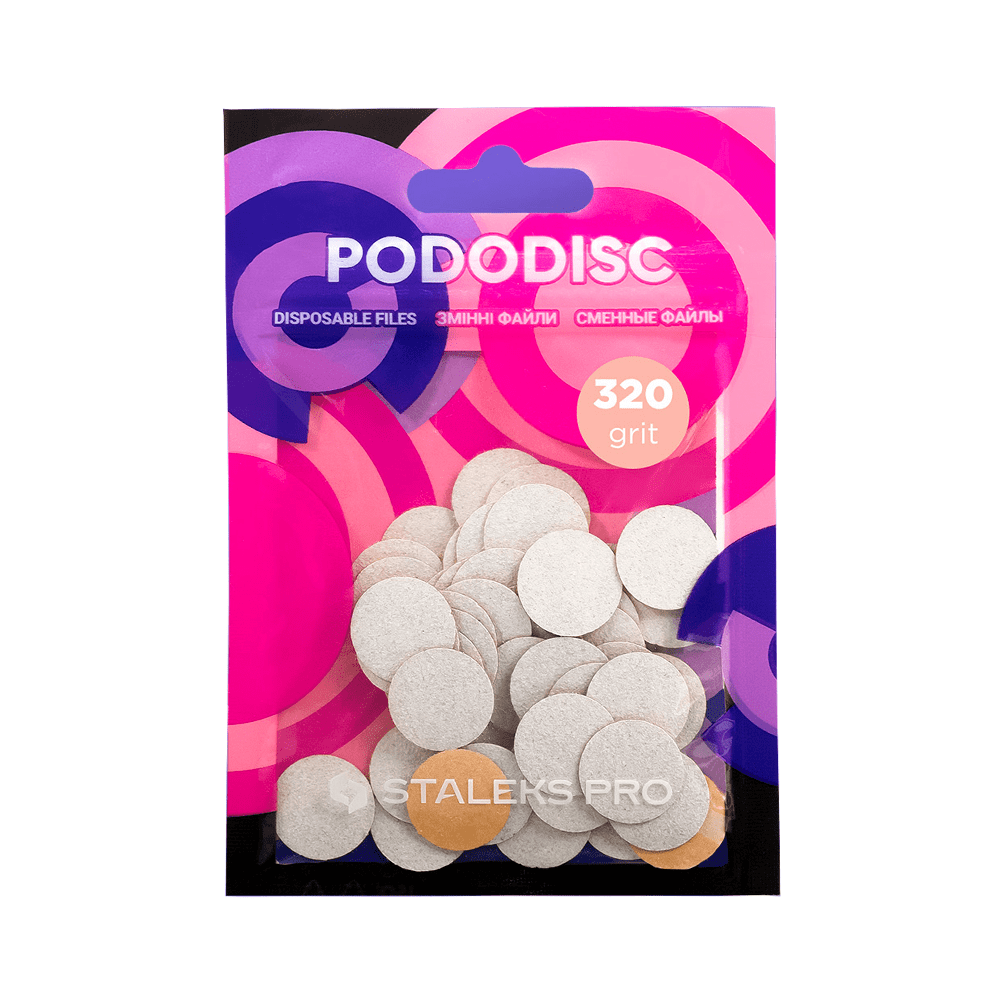 Змінні файли білі для педикюрного диска 320 грит STALEKS PRO PODODISC S 50 шт PDF-15-320w