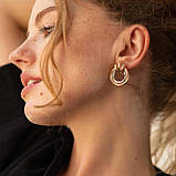 Золоті сережки "Кільця" с03181, фото 4