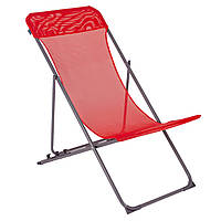 Крісло розкладне зручне туристичне пляжне Bo-Camp Flat Red до 100 кг для відпочинку MS
