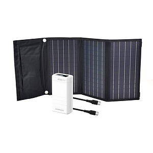 Комплект: портативна сонячна панель 100W Solar Charger, повербанк FEB-310W, кабель синхронізації RC-068B-C