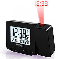 Часы проекционные электронные Technoline WT546 Black, часы с подсветкой термометром, будильником для дома MS