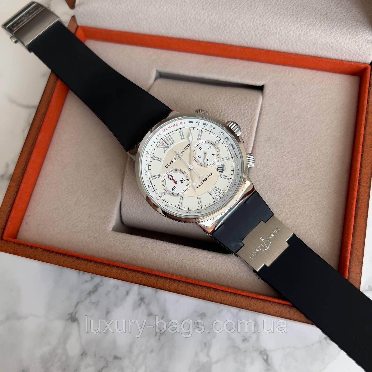 Годинник чоловічий Ulysse Nardin Maxi Marine Silver-White-Black