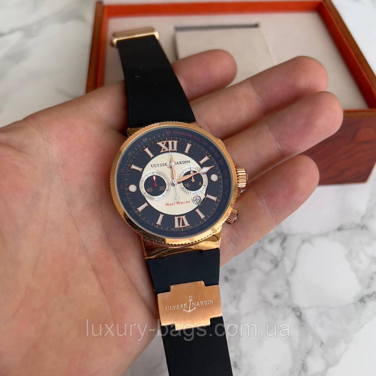 Годинник чоловічий Ulysse Nardin Maxi Marine Gold-Black