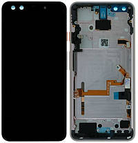 Дисплей модуль тачскрин Google Pixel 3 чорний P-OLED оригінал з рамкою рожевого кольору Not Pink