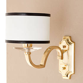 Бра золоте з білим круглим абажуром  ELISEY