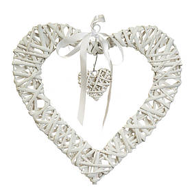 Вінок підвісний з лози "Сердечний тандем" 35*34 см ELISEY