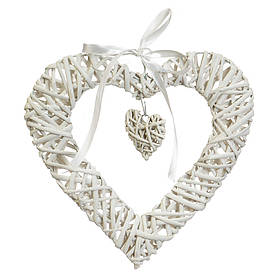 Вінок підвісний з лози "Сердечний тандем" 30*30 см ELISEY