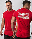 Чоловіча спортивна футболка бренду Alpha червоного кольору, фото 2