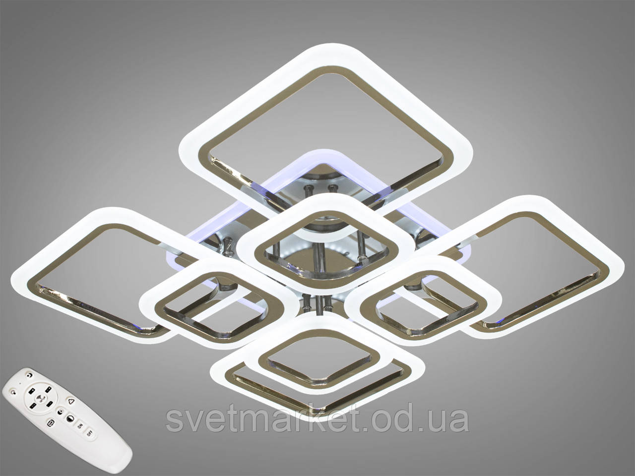 Стильна люстра припотолочная A8060/4+4BHR LED 3color dimmer, фото 1