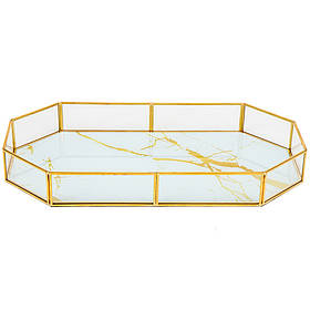 Декоративний піднос "Білий мрамор", 42 см ELISEY