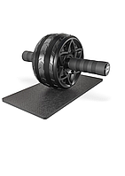 Ролик для пресу Hop-Sport з килимком чорний