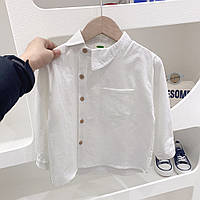 Ассиметричная белая котоновая рубашка 100