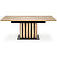 Стіл обідній розкладний ДСП Lamello 160-210х90 см дуб артисан з чорними вставками на одній ніжці в зал, фото 9