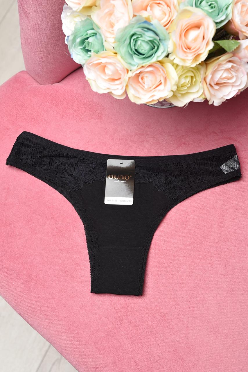 Труси жіночі бавовняні чорного кольору 158928S, фото 1